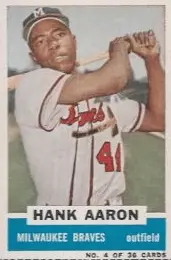 1964 Topps #300 Hank Aaron Milwaukee Braves Baseball Card Low Grade