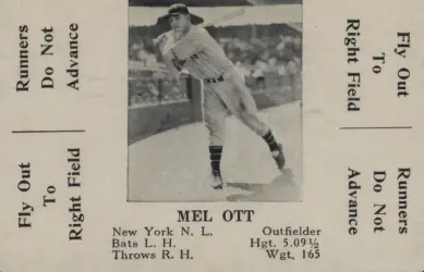 Image of MELVIN THOMAS OTT - (1909-1958). American Baseball Player.  American Baseball Card, 1935, Featuring Mel Ott Of The New York Giants.  From Granger - Historical Picture Archive