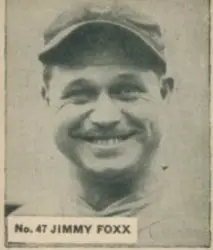 1929 Kashin Publications (R316) Jimmie Foxx (misspelled Jimmy)