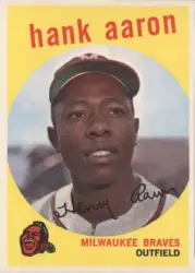 Hank Aaron 1957 Topps #20 Baseball Card Milwaukee Braves MVP