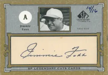 1961 Fleer Jimmie Foxx #28, Signed. Autographs Sports Cards, Lot #80969